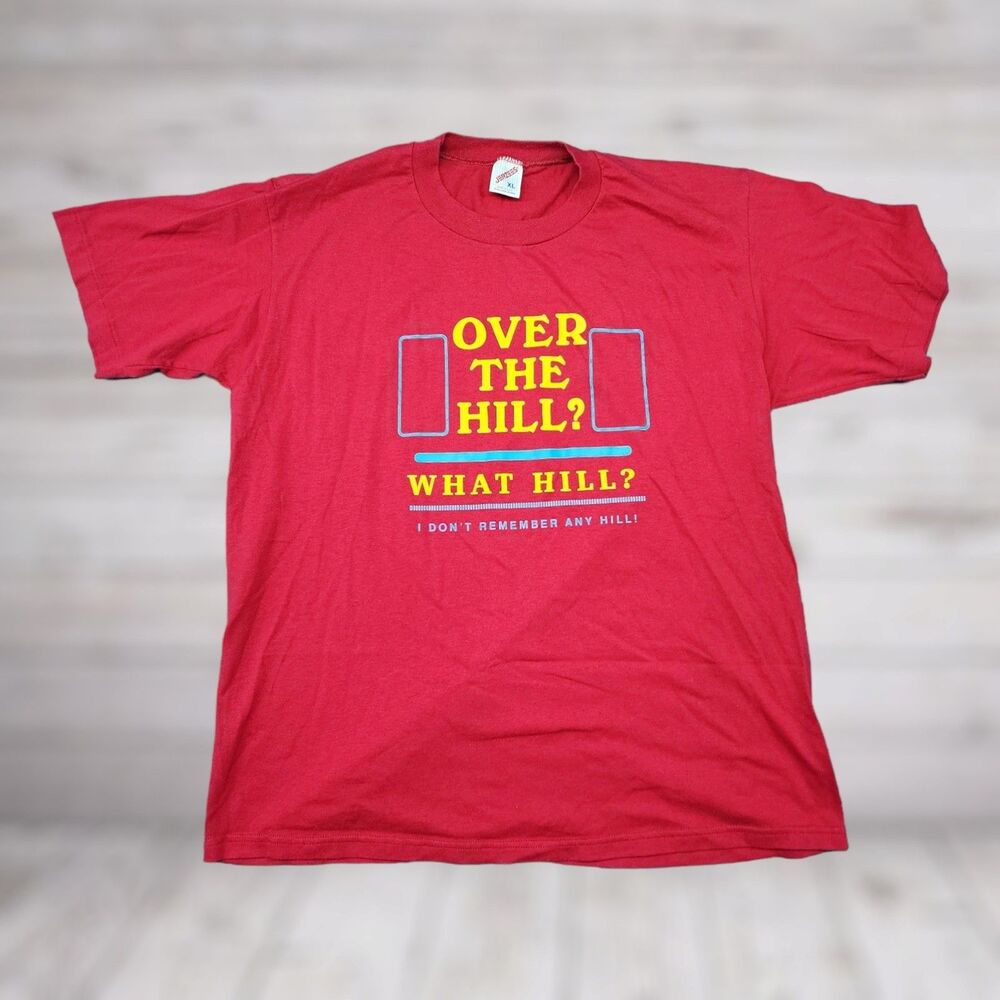 Jerzees Men's Over The Hill Funny Old Age T-Shirt USA Size XL